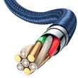 Cable Lightning, MicroUSB and Type-C Mcdodo 3 in 1 90 Degree Blue (3A, 1.2m)