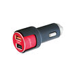 Car Charger MicroUSB Lemontti Qualcomm 3.0 Dual USB Black-Red 3.1A (detachable cable)
