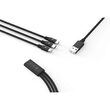 Cable Devia Kintone Series 3 In 1 Tube USB to Lightning, MicroUSB and Type-c, 1.2m, Black