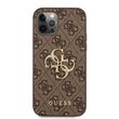iPhone 12 / 12 Pro Case Guess PU 4G Metal Logo Brown
