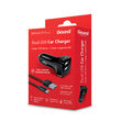 Car charger 2.4A iSound Dual USB Black (microUSB cable 1.2m)