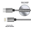 MFI Lightning to Type-C Cable Lemontti Quick Charge Gray