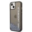 Husa iPhone 14 Plus Karl Lagerfeld Translucent Liquid Glitter Black