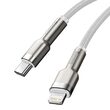 Cable Type-C to Lightning Baseus Cafule Series Metal PD 20W White (1m, nylon braid)