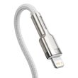 Cable Type-C to Lightning Baseus Cafule Series Metal PD 20W White (1m, nylon braid)