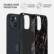 Husa iPhone 14 Plus Burga Dual Layer Rose Gold Marble