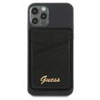 Suport Card Guess Saffiano Metal Logo Negru