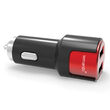 Car Charger MicroUSB Lemontti Qualcomm 3.0 Dual USB Black-Red 3.1A (detachable cable)