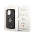 Husa iPhone 14 Pro Guess Leather 4G Metal Logo Grey