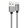 MicroUSB cable Lemontti USB Gray 1.5m (textile braid)