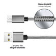 MicroUSB cable Lemontti USB Gray 1.5m (textile braid)
