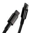 Cable Type-C to Type-C Baseus Tungsten Gold Fast Charging 100W Black (1m, nylon braid)