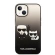 Husa iPhone 14 Plus Karl Lagerfeld Gradient Karl&Choupette Negru