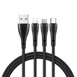 Cable 3 in 1 Lightning &amp; MicroUSB &amp; Type-C Mcdodo Mamba Series Black (max 3A, 1.2m)