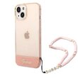 Husa iPhone 14 Plus Guess TPU Camera Outline Translucent Strap Pink