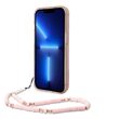 Husa iPhone 14 Plus Guess TPU Camera Outline Translucent Strap Pink