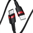 Cablu Lightning la Type-C Baseus Cafule Series Red & Black (1m, 18W, PD)
