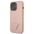 Husa iPhone 13 Pro Guess PU Saffiano Triangle Roz