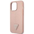 Husa iPhone 13 Pro Guess PU Saffiano Triangle Roz