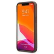 Husa iPhone 13 Guess PU 4G Metal Logo Maro