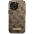 Husa iPhone 14 Pro Guess 4G Logo Plate MagSafe Maro