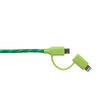 Cablu MicroUSB & Lightning MFI Boompods Duo Green (1m, impletitura textila)