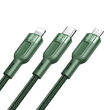 Cable 3 in 1 Lightning &amp; MicroUSB &amp; Type-C Mcdodo Super Fast Charging Green (5A, 1.2m)