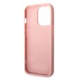 iPhone 14 Pro Case Guess Glitter TPU Flakes Script Metal Logo Pink