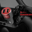 Car Charger Type-C Lemontti Qualcomm 3.0 Dual USB Black-Red 3.1A (detachable cable)