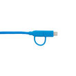 Cablu MicroUSB & Lightning MFI Boompods Duo Blue (1m, impletitura textila)
