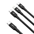Cable Type-C to MicroUSB+Lightning+Type-C Baseus 3 in 1 PD 20W Black 1.5m