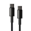 Cable Type-C to Type-C Baseus Tungsten Gold Fast Charging 100W Black (1m, nylon braid)