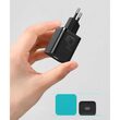 Set  Incarcator Retea Baseus Super Si Quick Charger cu cablu Type-C la Type-C  1m, 3A, 25W, Black