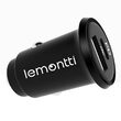 Lemontti Incarcator Auto Fast Charge 30W 5A 2 porturi PD Type C + USB-A QC 3.0,  Negru