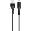 Lemontti Cablu Bending Aluminum USB-A la Type-C, Fast Charge, 1.5m, Negru