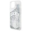 DKNY Husa Liquid Glitter Big Logo iPhone 15 / 14 / 13 Alb