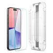 Spigen Folie Sticla Glass tR EZ Fit iPhone 15 Pro Max, set 2 buc, kit de montare, Transparent