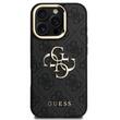 Guess Husa 4G Metal Logo Stand Camera Frame iPhone 16 Pro Max Negru