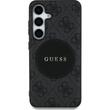 Guess Husa 4G Round Patch Classic Logo MagSafe Samsung Galaxy S25 Negru