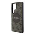 Guess Husa 4G Round Patch Classic Logo MagSafe Samsung Galaxy S25 Ultra Maro