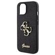 Guess Husa Fixed Glitter 4G Metal Logo iPhone 15 Negru