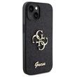 Guess Husa Fixed Glitter 4G Metal Logo iPhone 15 Negru