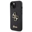 Guess Husa Fixed Glitter 4G Metal Logo iPhone 15 Negru