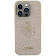 Guess Husa Fixed Glitter 4G Metal Logo iPhone 15 Pro Auriu