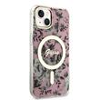 Guess Husa Flowers MagSafe iPhone 14 Roz