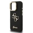 Guess Husa Grained 4G Logo Stand Camera Frame iPhone 15 Pro Max Negru