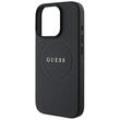 Guess Husa Grained Classic Logo MagSafe iPhone 16 Pro Max Negru