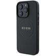 Guess Husa Grained Classic Logo MagSafe iPhone 16 Pro Negru