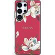 Guess Husa Grained Printed Flower Pattern MagSafe Samsung Galaxy S25 Ultra Fuchsia