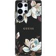 Guess Husa Grained Printed Flower Pattern MagSafe Samsung Galaxy S25 Ultra Negru